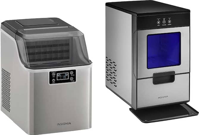 Red ice maker, mint green ice maker, white ice maker