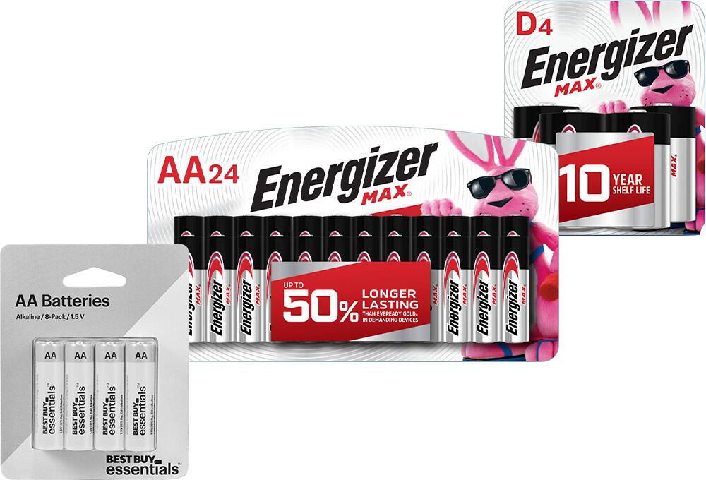 AA batteries, D batteries