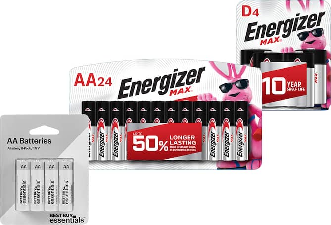 AA batteries, D batteries