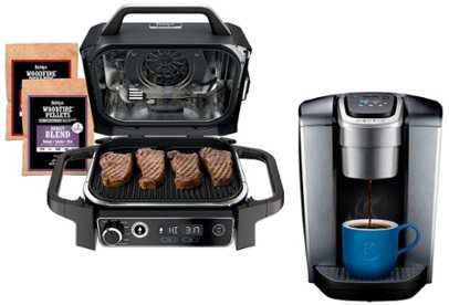 Outdoor grill and smoker, single-serve coffee maker