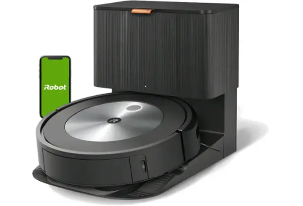 Robot vacuum docked in charger