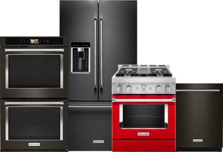 Refrigerator, range, wall oven and dishwasher
