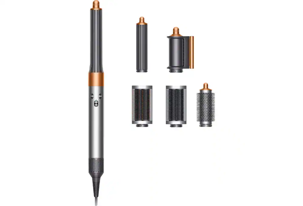 Nickel and copper hair styler with attachments