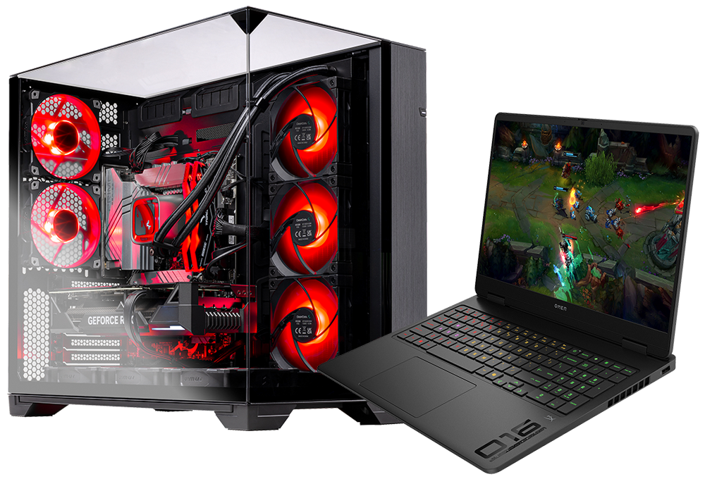 Gaming laptop and desktop