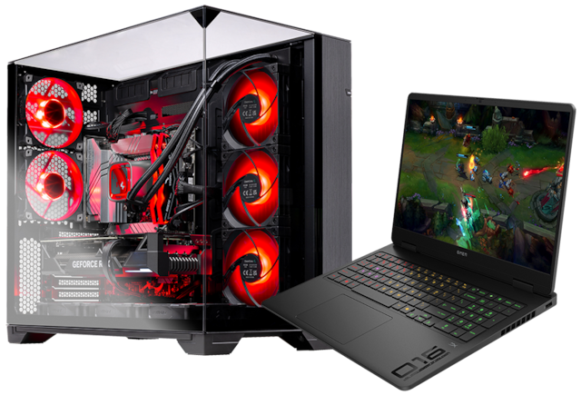 Gaming laptop and desktop