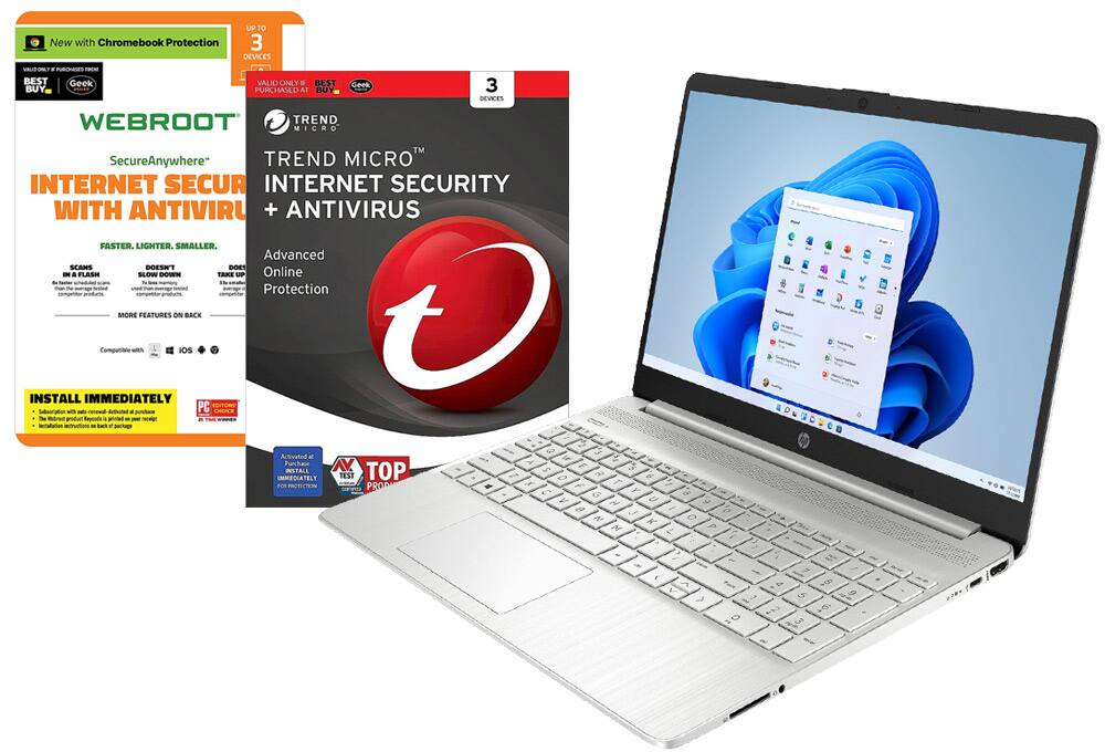 Internet security software, laptop