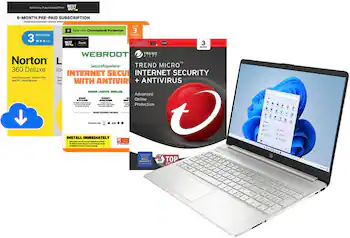 Internet security software, laptop