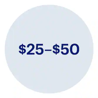 $25–$50