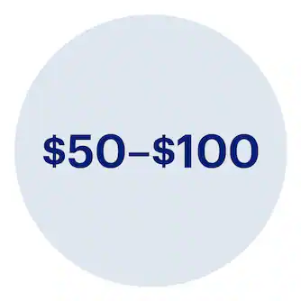 $50–$100