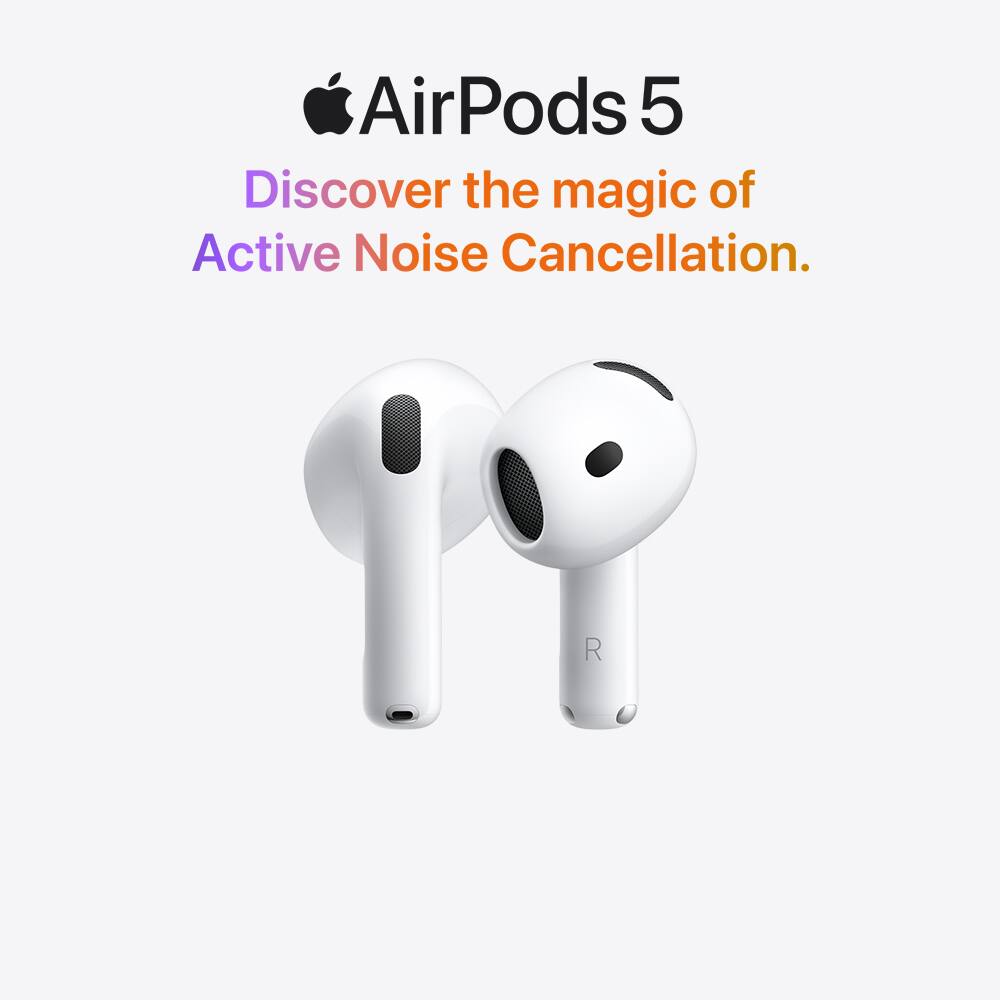 AirPods 5. Discover the magic of Active Noise Cancellation.