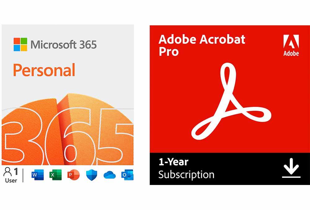 Microsoft and Adobe software