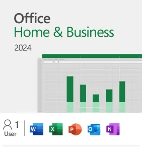 Office Home 2024; icons for 1 user, Word, Excel, PowerPoint, OneNote