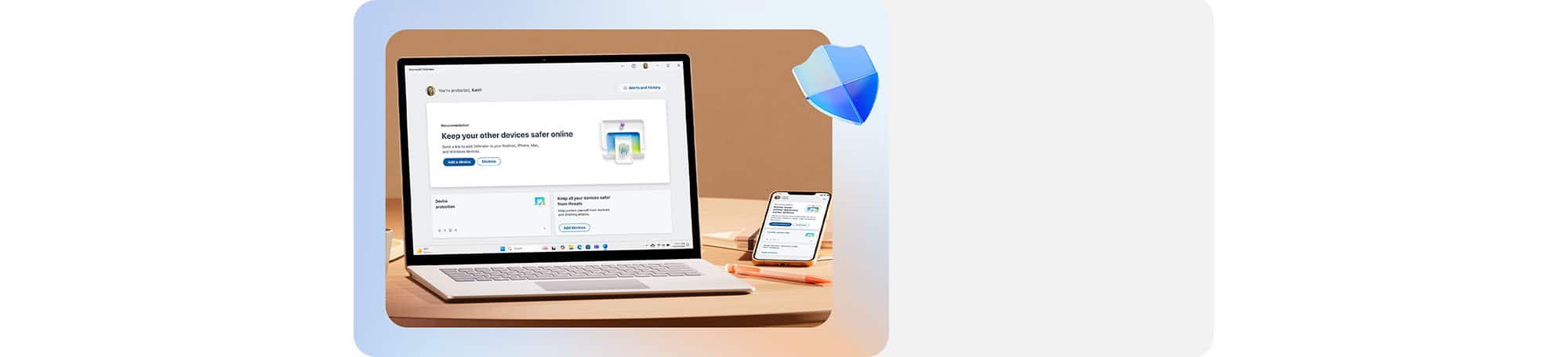 Laptop and phone