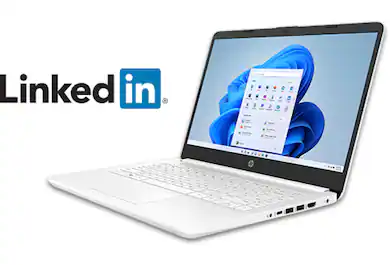 Linked in. Laptop