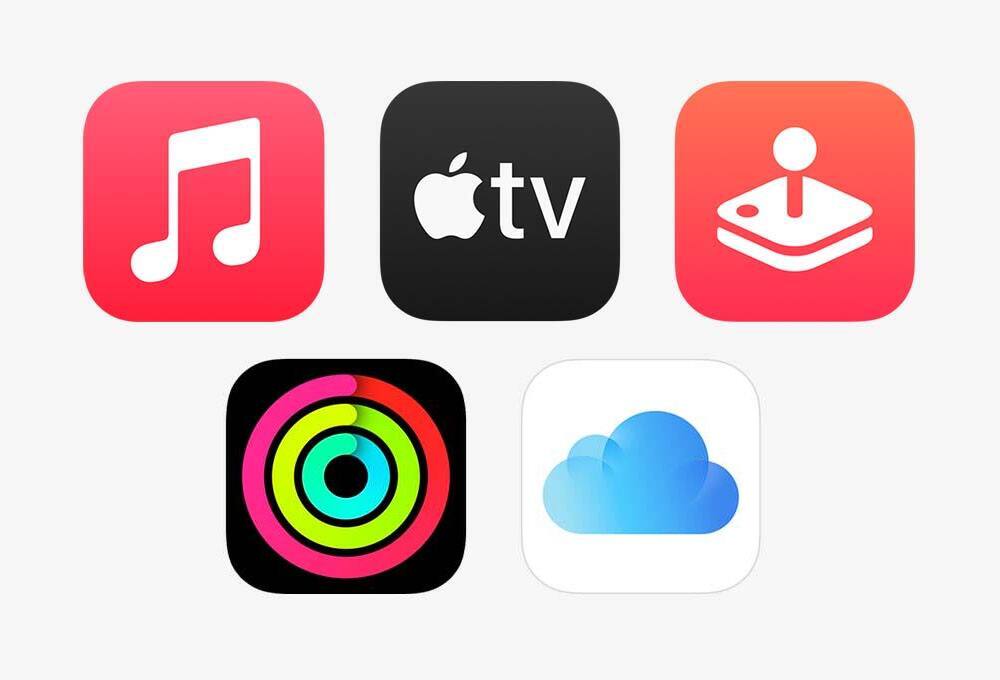 Logos for Apple services