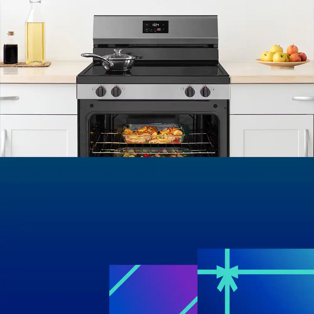 Electric range in a kitchen
