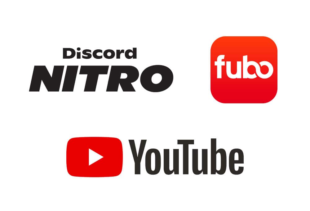 discord nitro. Fubo. Youtube. 