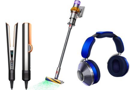 Headphones, stick vacuum, hair straightener