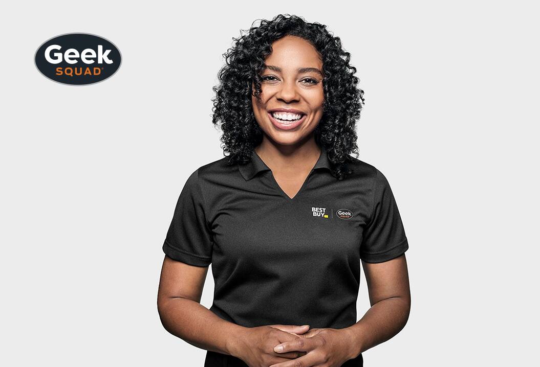 Geek Squad female employee smiling