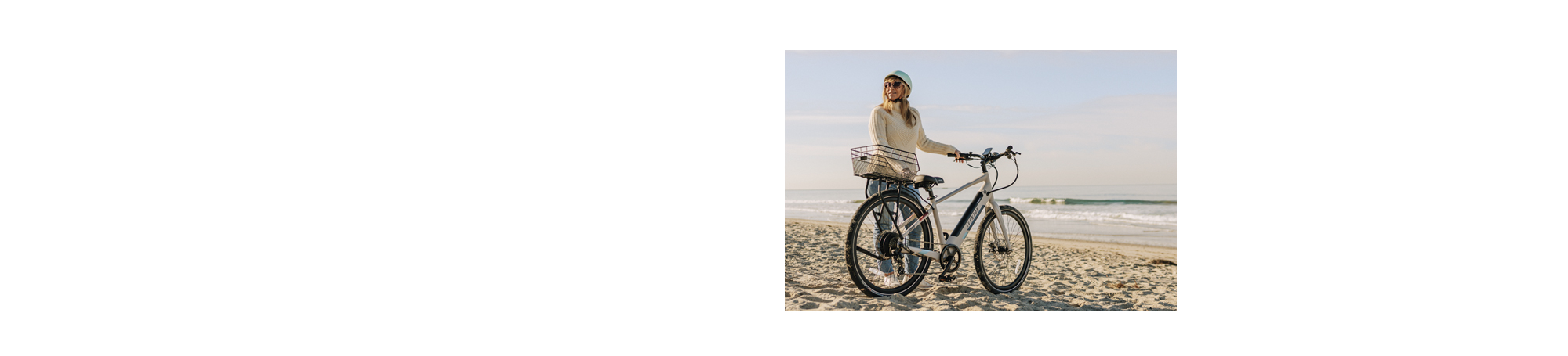 Woman riding an electric bicycle