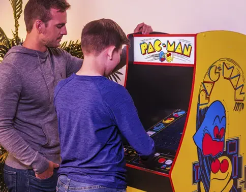 Two men playing video game