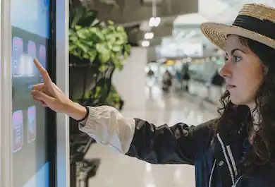 Customer with touch screen