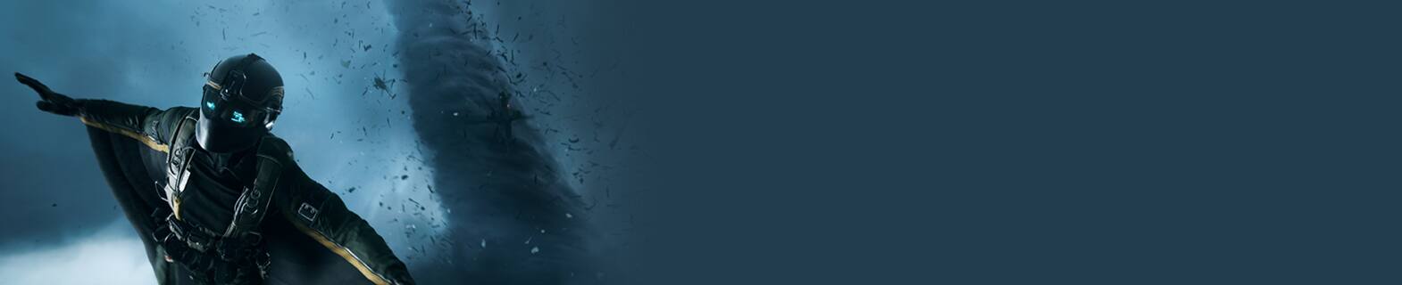 Soldier flying in wingsuit