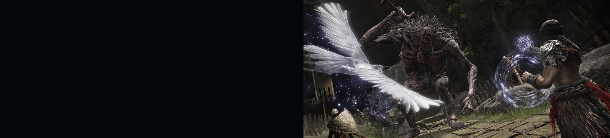 Knight and large bird attacking giant