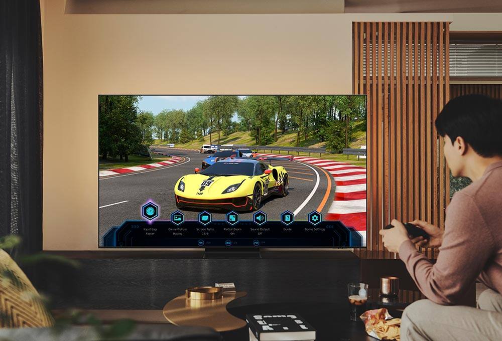 Man playing a video game