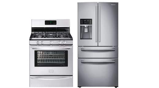 Refrigerator, range, dishwasher and microwave