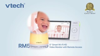 Moniteur vidéo de bébé 1080p intelligent Wi-Fi de 5 po doté d'une caméra  HD, d'une veilleuse intégrée et d'une, caméra, blanc RM5754HD de Vtech -  Notre exclusivité