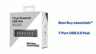 Best Buy essentials™ - 7-Port USB 2.0 Hub - Black