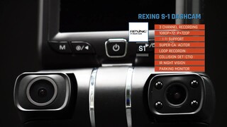 Rexing S1 FHD 1080p Front, Cabin and Rear 3-Channel Wi-Fi Dash