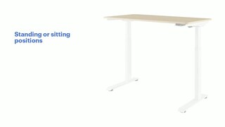 Insignia - Adjustable Powered 1-Drawer Standing Desk with Electronic Controls – 47.6 Wide - White