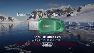 SanDisk Ultra Eco - 256 Go - USB Type-A - 3.2 Gen 1 (3.1 Gen 1) - 100 Mo/s  - Sans capuchon - Vert
