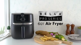 90108 Bella Pro Series - 6-qt. Analog Air Fryer - Black Matte