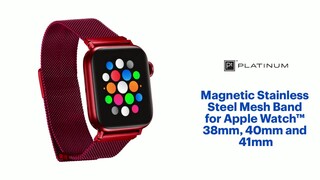 Platinum Magnetic Stainless Steel Mesh Band for Apple Watch