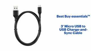 Best Buy essentials™ 3' USB-C to USB-C Charge-and-Sync Cable Black  BE-MCC322K - Best Buy