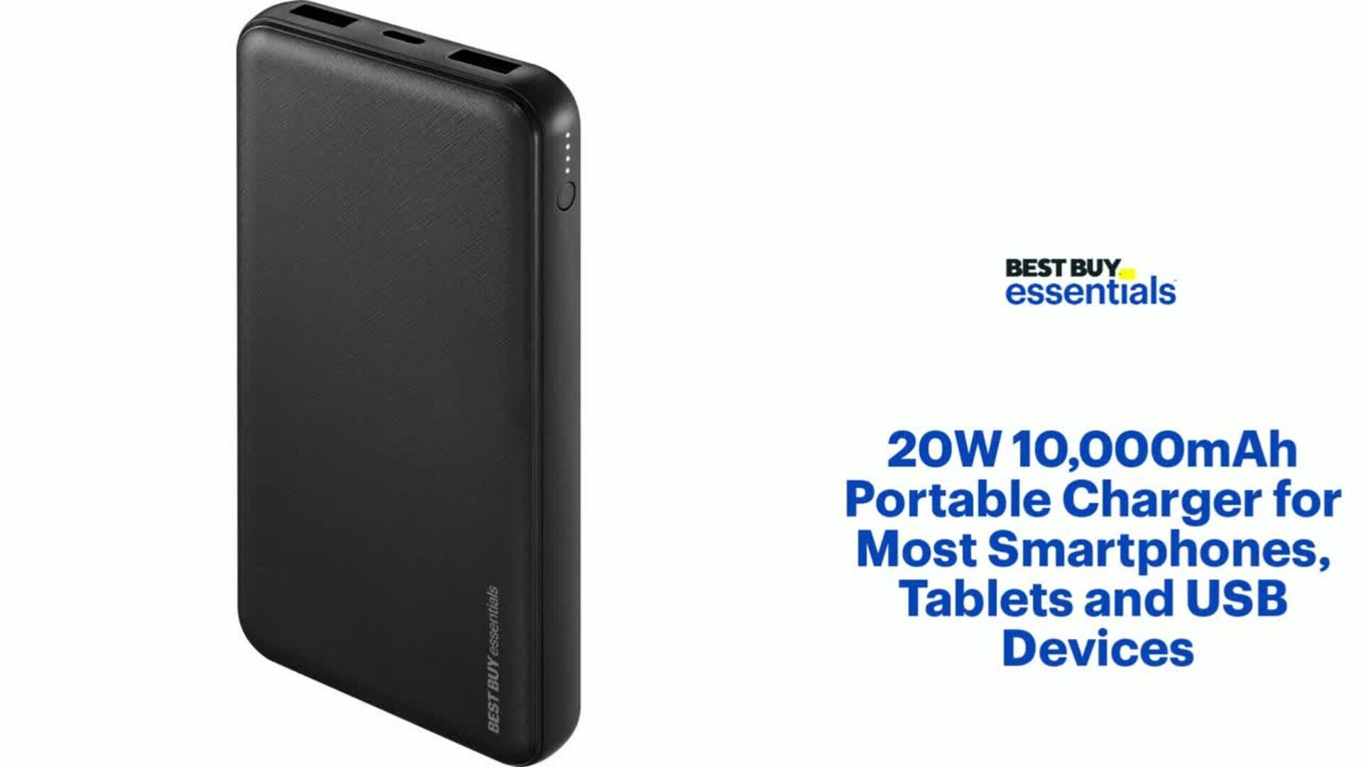 Best Buy essentials™ 20W 10,000mAh Portable Charger for Most