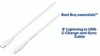 Best Buy essentials™ 9' USB-C to Lightning Charge-and-Sync Cable White BE-MLC922W  - Best Buy