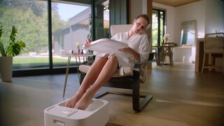 Sharper Image Hydro Spa Plus Foot Bath Massager, Heated with Rollers & LCD Display, White