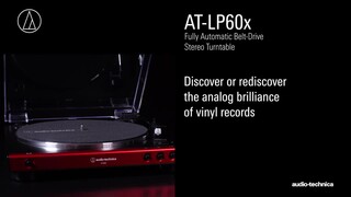 Audio-Technica – Tocadiscos automático con transmisión por correa AT-LP60X  Rojo – Music Hall