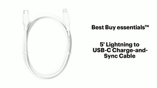 Best Buy essentials™ 3' USB-C to Lightning Charge-and-Sync Cable White  BE-MLC322W - Best Buy