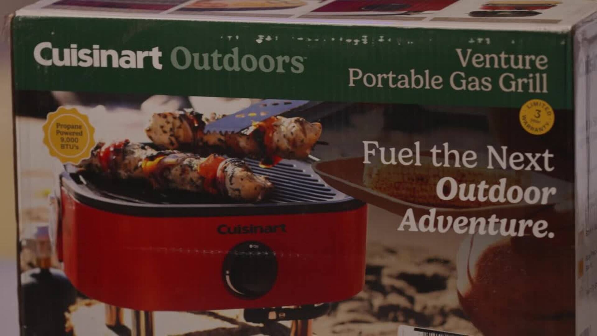 Cuisinart Venture Portable Gas Grill Red Black Wood CGG 750P Best Buy