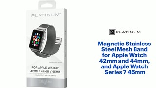 Platinum™ Stainless Steel Link Band for Apple Watch 42mm, 44mm, 45mm (Series  1-9) and Apple Watch Ultra Series 1-2 49mm Black PT-AWB42BLB - Best Buy
