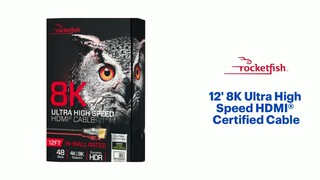Rocketfish™ 12' 8K Ultra High Speed HDMI® 2.1 Certified Cable
