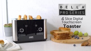 Best Buy: Bella Pro Series 4-Slice Wide-Slot Toaster Black Stainless Steel  90063