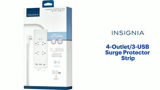 Insignia™ 3 Outlet/3 USB Desktop Power Tap 900 Joules Surge Protector White  NS-PWRD3C6 - Best Buy