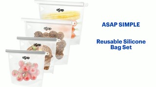 Best Buy: ASAP SIMPLE Reusable Silicone Bag Set Clear SM-38596