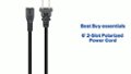 Best Buy essentials™ - 6' 2-Slot Polarized Power Cord Features video 0 minutes 53 seconds